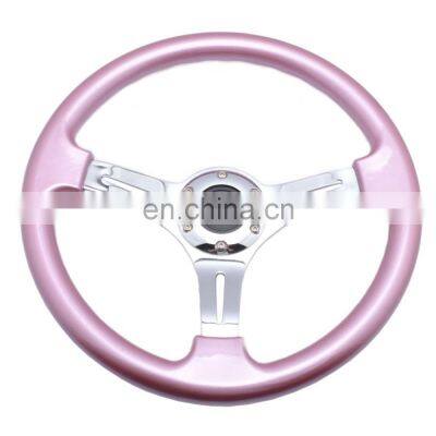 ABS chrome classic steering wheel , pink racing steering wheel, silver colored steering wheel