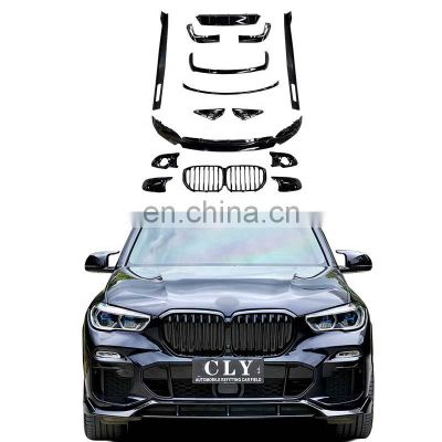 Genuine Black Warrior bodykit For BMW X5 G05 Warrior Front Rear Lip Car Grille Side skirt spoiler rear view mirror shell