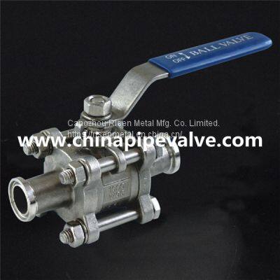 R412 3 Pieces Clamp End Ball Valve