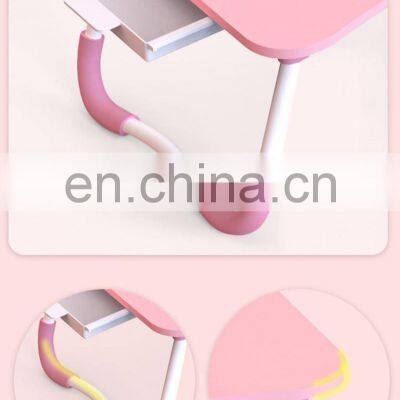 Factory Price No-installation Portable Folding Laptop Computer Dormitory Lazy Bed Folding Table With Drawer photo-3