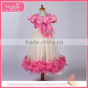 Feather dress, baby girl evening dresses, girl dresses 1-9 years