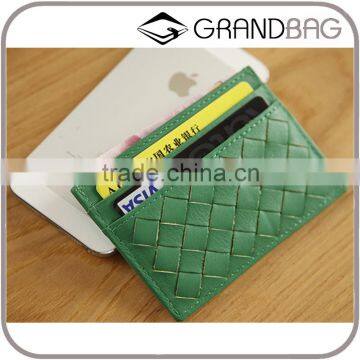 Classical Woven Leather Credit Card ID Card Holder Wallet