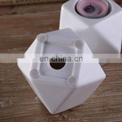 Wholesale Creative Retro Geometric Candle Jars Vasos Para Velas Ceramic Candle Holder Candlestick Home Decor
