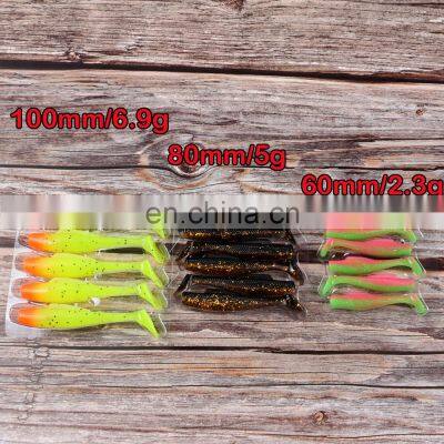 JOHNCOO 2021 Hot Sale 8cm Paddle Tail TPE Material Soft Bait Minnowz Fishing Lures photo-3
