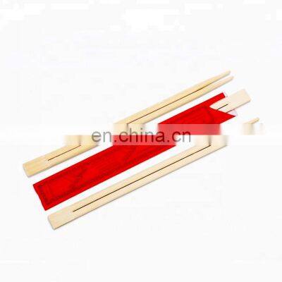 Traditional Natural Bamboo Chinese Disposable Chopsticks Packed In Open Paper Sleeve