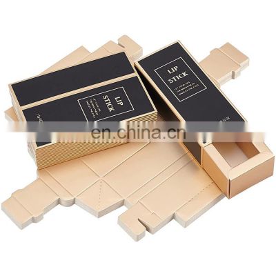 Custom Logo Paper Cardboard Luxury Sliding Drawer Gift Box Empty Lipstick Lip Balm Gift Packaging Box