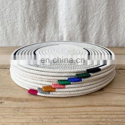 Hot Sale Stitched with unbleached cotton rope & organic cotton thread placemats decor home Vietnam Supplier