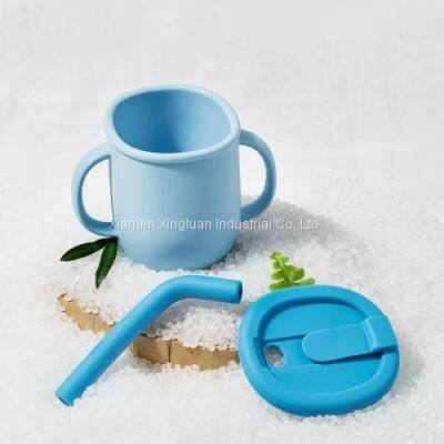 Silica Gel Sippy Cup Baby Drinking Cup Learning Drinking Cup 1-year-old Baby Drinking Diagonal Cup photo-2