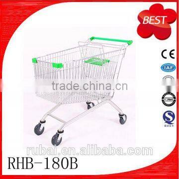 Popular design with four wheels supermarket shopping cart