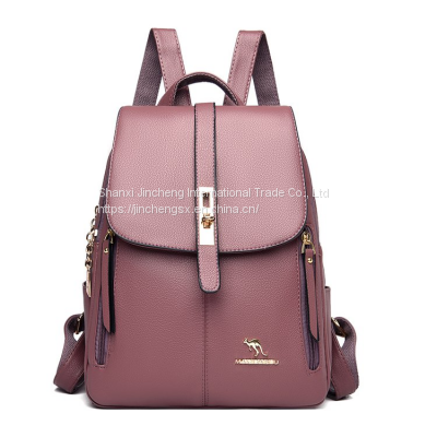 Travel Backpack Ladies Vegan Leather Backpacks For Woman With Custom Printed Logo photo-3