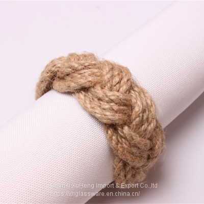 Cotton Rope Knot Napkin Ring Handmade European Style Hemp Napkin Holders Dinner Table Decoration Crafts Wedding Party Supplies