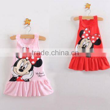 Summer Minnie vest skirt girl casual children's lotus leaf collar vest dress