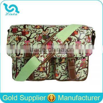 Wholesale 2015 Retro Vintage Owl Oilcloth Bags Ladies Cross Body Satchel Messenger Shoulder School Bag