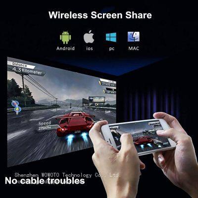 WOWOTO H10S Mini 3D Movie DLP Projector Full HD Home Theater Cinema 1080p Smart Android 4K Portable Projector photo-5