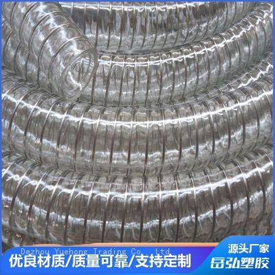 Food-grade PU steel wire hose, large-diameter polyurethane air duct, transparent PU hose.