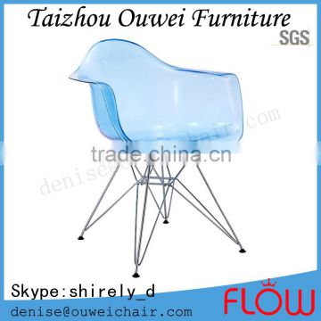 EMS transparent PC metal leg chair