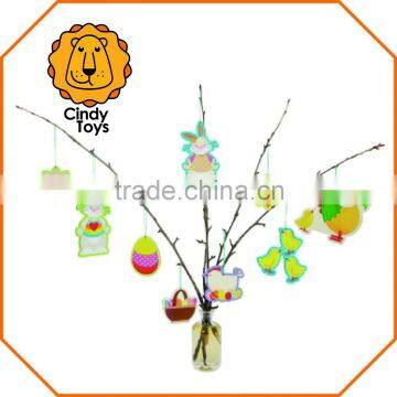 DIY Wooden Craft Hanging Ornaments Easter 9 pcs for Easter