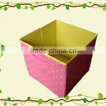 Beautiful eco friendly feature and sundries use foldable storage box, decorative paper and fabric storage box