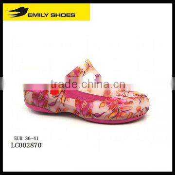 Garden shoes flower pattern women clogs