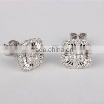 Bright Zircon Stone Silver Earring Plug Earring Tunnel photo-4