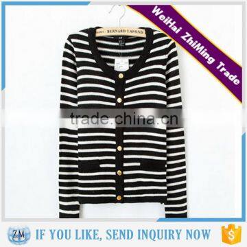 Girls and Boys black and white striped cardigan sweater