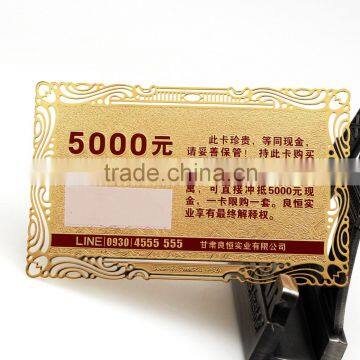 Custom Engraving Brass Metal Visit Card