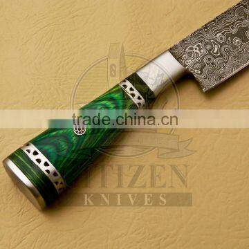 CITIZEN KNIVES, CUSTOM HAND MADE DAMASCUS STEEL CHEF KNIFE photo-5