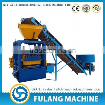 Cement brick making machine line price in india QT4-24 hollow brick machine price