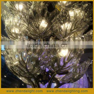 2016 Newest Decorative Art Hand Blown Glass LED Maple Leaf Chandelier Pendent Light photo-4