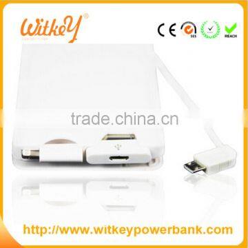 Multi-function power bank charger with charging cable for Smartphone/IPhone4/4s/5s