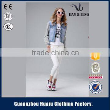 2016 new arrival clothing factories gray denim jacket for sale