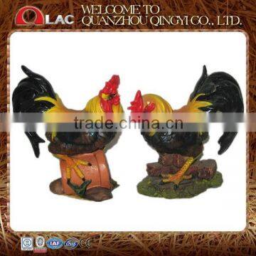 resin garden two roosters statue decoration gift