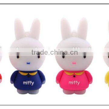 lovely custom rubber rabbit shape buy wholesale usb pen drive 2.0(PVC-CT854)