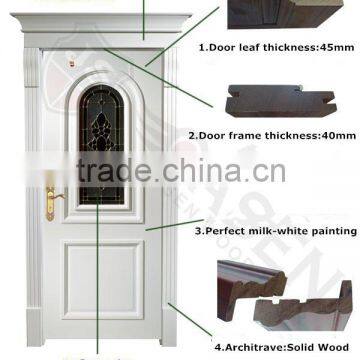 New Design European Interior Wooden Art Glass Door photo-3