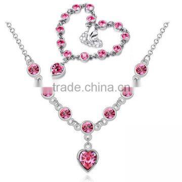 Girlfriend Heart Pendant Necklace and Beads Bracelet African Jewelry Sets photo-6