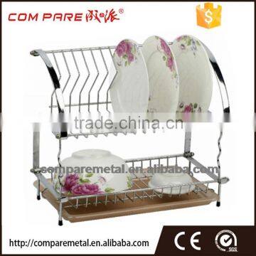 Stainless steel material 2 tiers dish rack