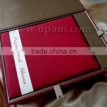 Red and Gold Embroidered Silk Invitation Box WHOLESALE photo-2