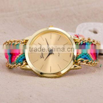 Professional Colorful Weave Hand-Woven Rope Bracelet Women Watches