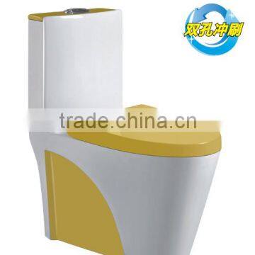 Sanitary Ware Yellow Colored One Piece Toilet/ceramic WC Toilet F1002 Yellow