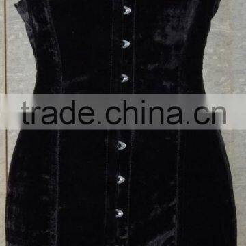 Women's Black Long Corset Dress