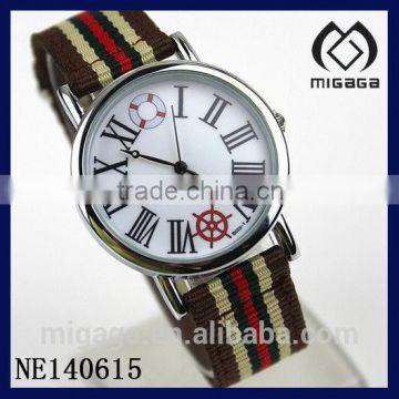 cheap promotional gift watches nylon strap quartz movement