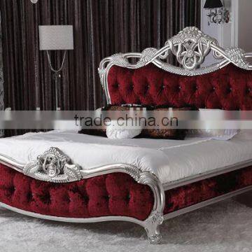 antique teak wood bed / wood carving bed YB05