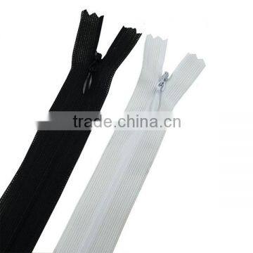 Weaving tape water drop slider close end nylon invisible zipper for sale