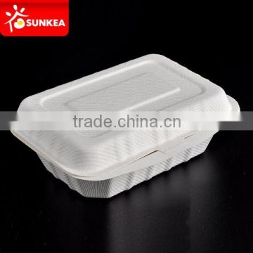 Sugarcane pulp microwaveable safe compostable food box