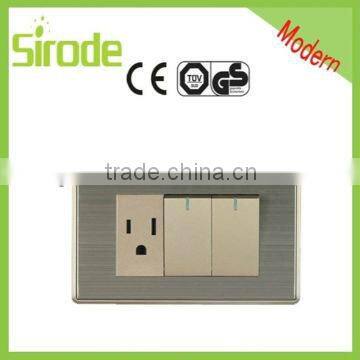 2G 2way switch & 1G 3Pin Italian series switched socket outlet