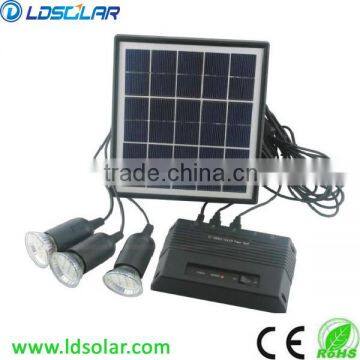 Mini solar lighting system with 3 LEDs