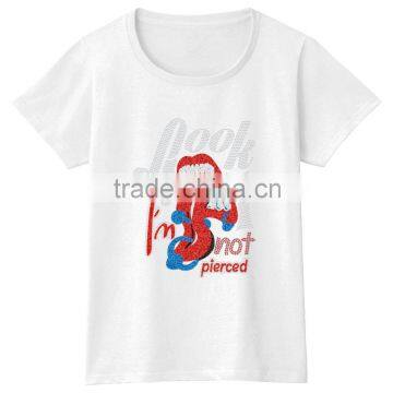 Look I'm Not Pierced GirlsHot Fix 100% Cotton Short Sleeves Cheap Wholesale TshirtS