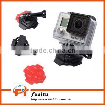 360 Degree Rotatable Swivel Helmet Mount Curved Base With Screw 3M Sticker For GoPro Hero 3 3+ 4