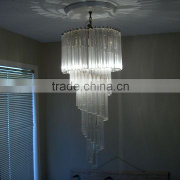 Extravagant Mid - Century Murano Prism Glass Spiral Chandelier ST69588-1