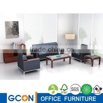 modern metal frame pu/ lether office sofa group